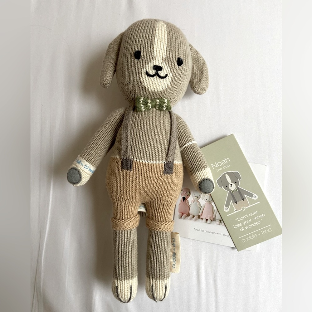 Cuddle + Kind Noah the Dog Hand Knit Doll 13” New with Tags